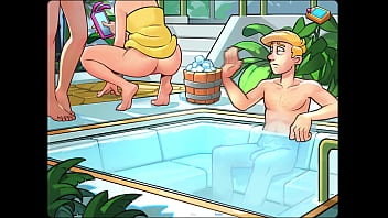 Let's play space code pink with mindy & sandy in the sauna