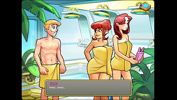 Let's play space code pink with mindy & sandy in the sauna