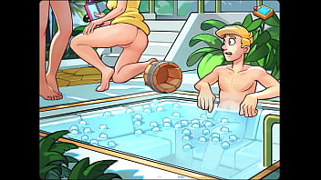 Let's play space code pink with mindy & sandy in the sauna