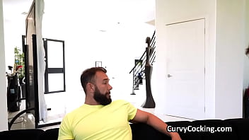 Curvy girlfriends beautiful busty boobies make a perfect place to slide dick between