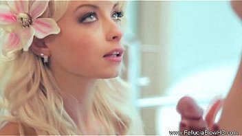 Sexy flower blowjob blonde