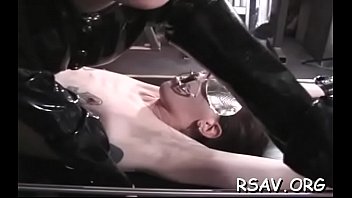 Restrained floozy bdsm act