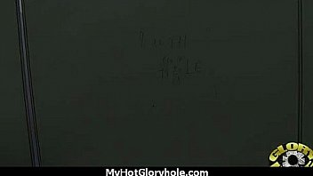 Sexy ebony enjoying gloryhole 13