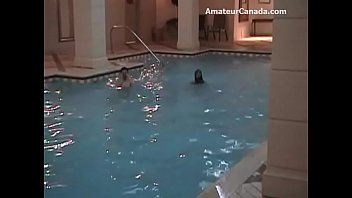 Skinny dipping dare teen makes out with lesbian after steam bath