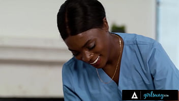 Oiled up babe rewards her masseuse