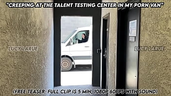 Creeping at the talent testing center in my porn van