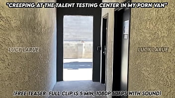 Creeping at the talent testing center in my porn van
