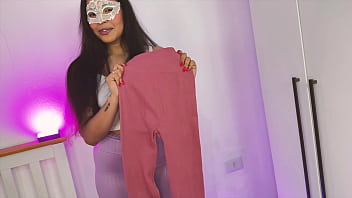 Experimentando calças leggings de academia raissa conte