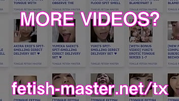 Japanese asian tongue spit fetish