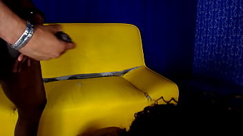 Curly haired girl gives her first blowjobs to these two guys