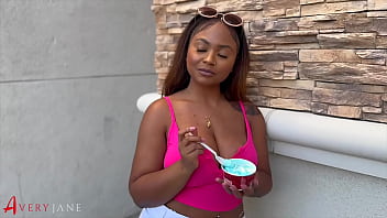 Bbc uses ice cream as lube to fuck my face & my ass