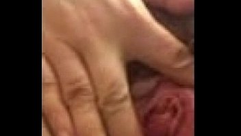 Wife using dildo and wank with hand