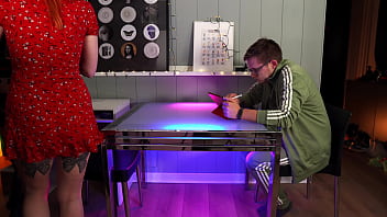 Tutoring session turns into a hard fuck on the table