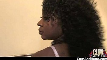 Nasty black girl grouped and facialed 11