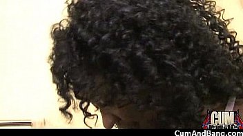 Nasty black girl grouped and facialed 11
