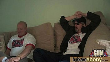 Ebony gets fucked in all holes by a group of white dudes 23