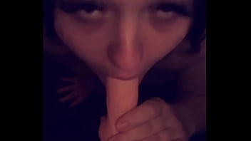 I love sloppy gagging on my toy cock