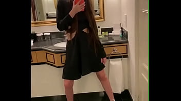 Sexy teen plays with herself in front of the mirror