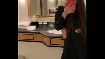 Sexy teen plays with herself in front of the mirror