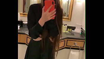 Sexy teen plays with herself in front of the mirror