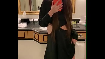 Sexy teen plays with herself in front of the mirror