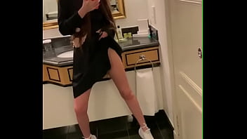 Sexy teen plays with herself in front of the mirror