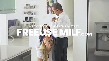 Hot milf rewards her horny stepson by slobbing on his cock