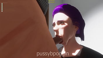 Violet hair girl gets dicked