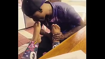 I love sucking toes especially when they painted white #toes #whitetoes #lickingtoes #footfetısh #ebonyfeet #suckingherto