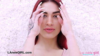 Gorgeous brunette model shows her sexy body