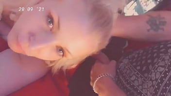 Blonde sexy woman licking dick