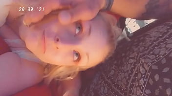 Blonde sexy woman licking dick