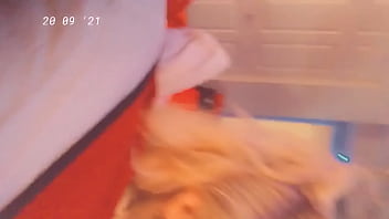 Blonde sexy woman licking dick