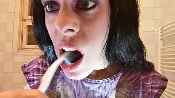 Teen goth girl's pov toothbrush in front of hidden cam pt1 hd Teen goth girl's pov toothbrush in front of hidden cam pt1 hd
