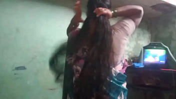 Sexy aunty dress washing in bathroom