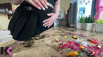 Giantess destroys tiny mouth focused vore