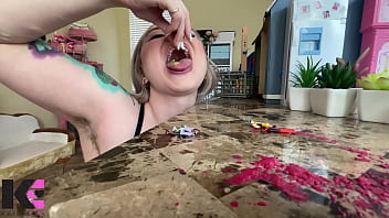 Giantess destroys tiny mouth focused vore
