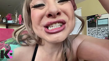 Giantess destroys tiny mouth focused vore