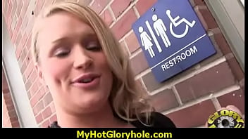 I sneak black bj as i fuck husband thrue gloryhole 20