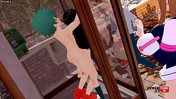 My hero academia hentai midoriya having sex with froppy while ochako see them & katsuki bakugou handjob seeing it My hero academia hentai midoriya having sex with froppy while ochako see them & katsuki bakugou handjob seeing it