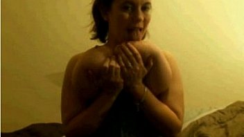 Lady shows her amazing big saggy tits