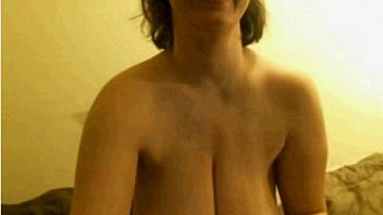 Lady shows her amazing big saggy tits