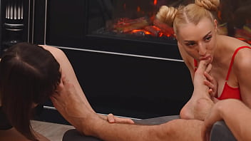 Two girls suck feet footfetish
