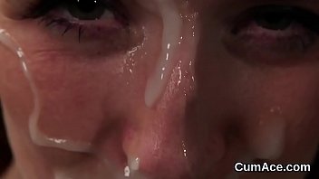 Wacky honey gets jizz shot on her face swallowing all the load