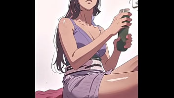 Hot horny hentai girl play with pussy