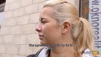 Hunt4k man nails blonde to teach girls man to take care of her needs