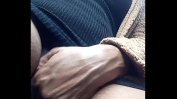 Rubbing pussy in car