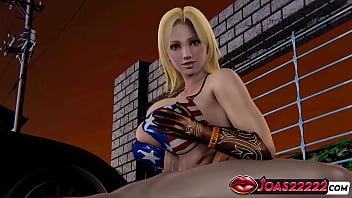 Intense cowgirl tina – only tongue penis teasing and standing handjob with massive cumshot