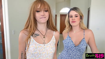 Amber stark & ashley alexander tease stepbro "would you spank us if we were naughty "