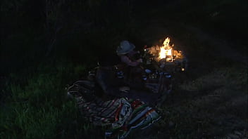 Brooke ballentyne fucks a hired ranch hand by the fireside outdoors